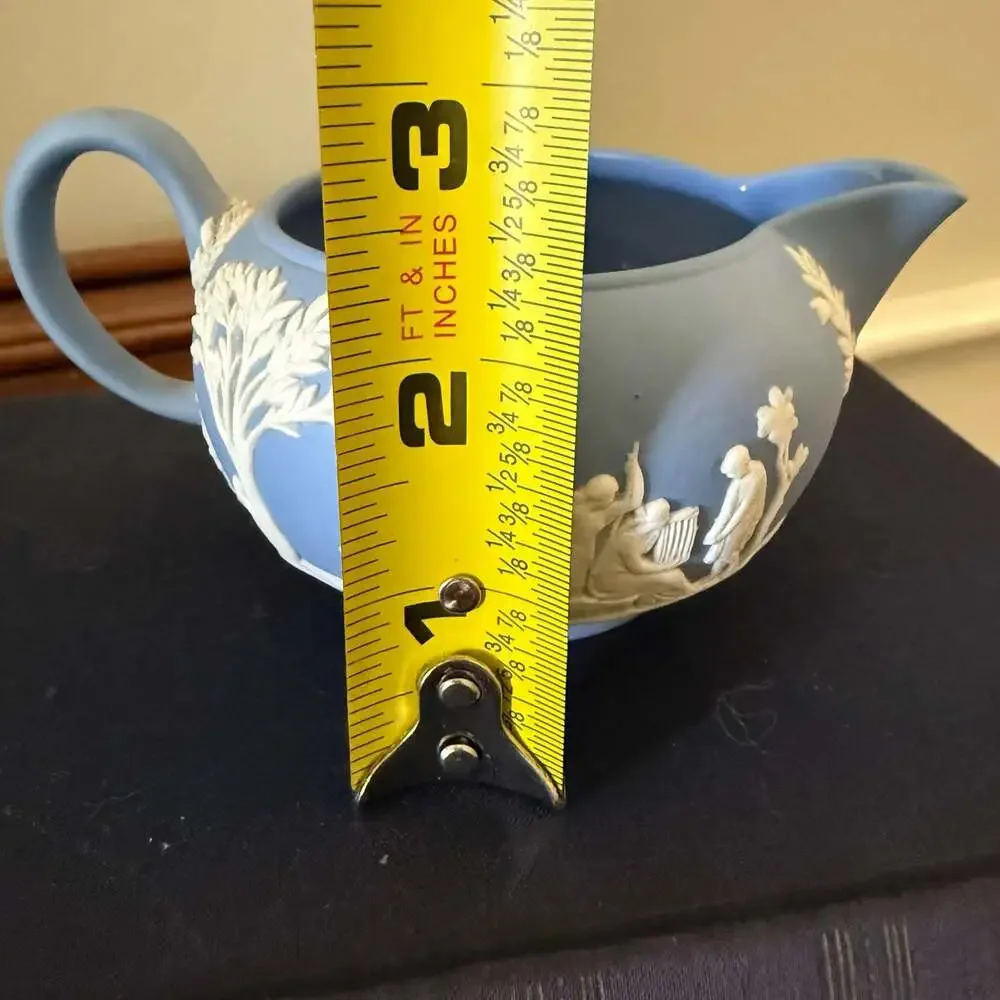 Wedgwood Jasperware Light Blue Neoclassical Creamer with White Relief